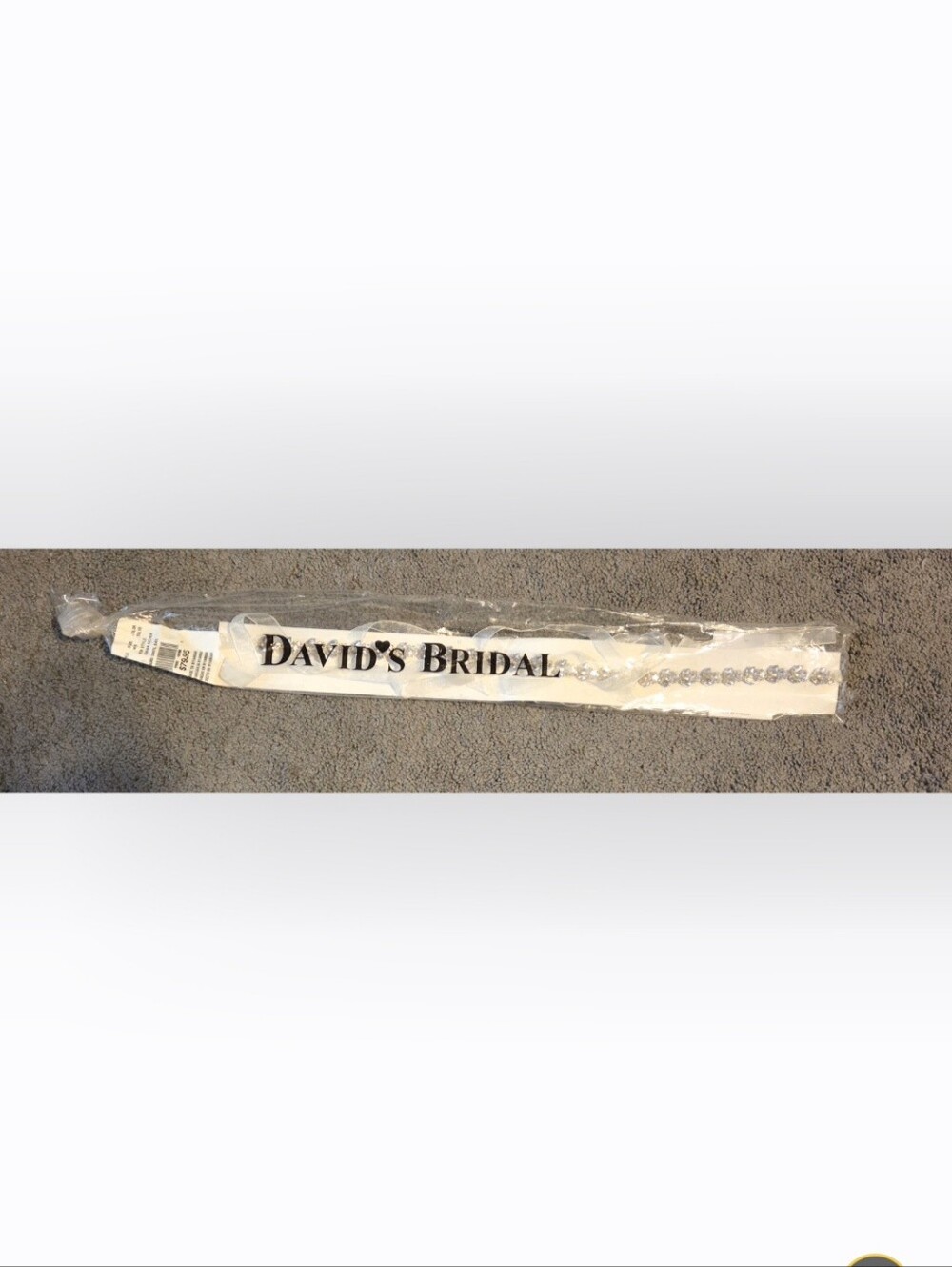 David's Bridal Crystal Bridal Belt - White/Silver - Picture 4 of 4